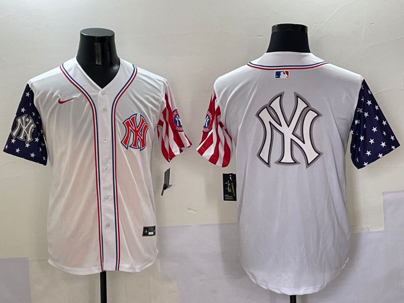 Men New York Yankees Blank White a generation of national flags Jointly Name 2025 Nike MLB Jersey style 30